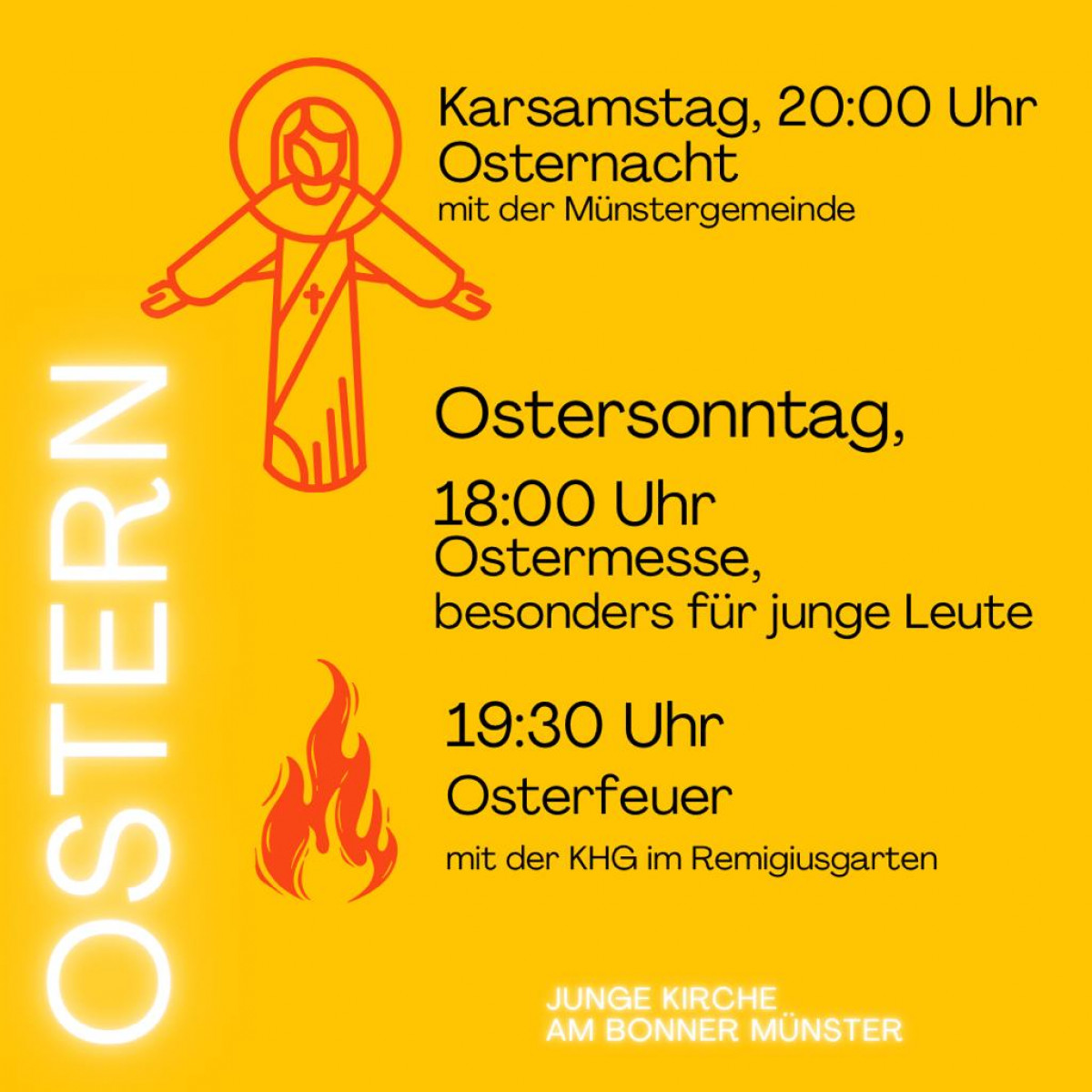 Ostersonntag: Osterfeuer im Remigiusgarten