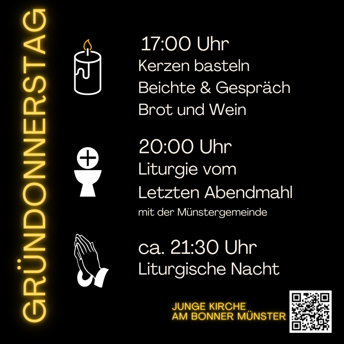 Gründonnerstag: Kerzen basteln und Abendessen